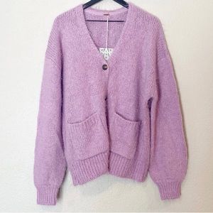 Free People Nevermind Cardigan Lilac Size Small NWT